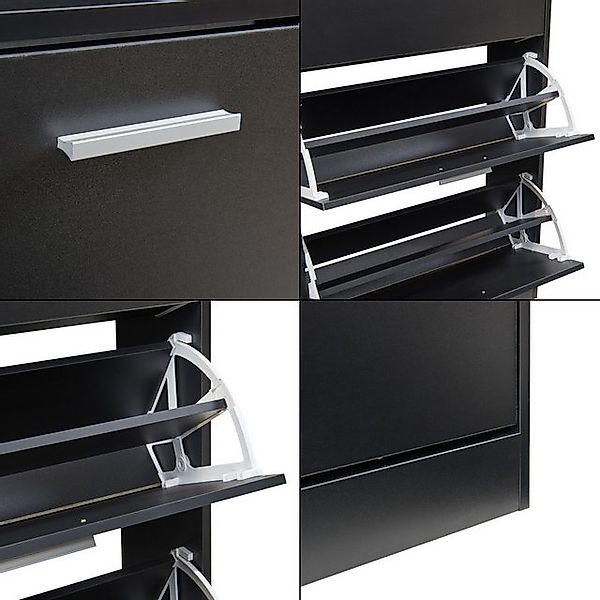 en.casa Schuhschrank »Sykkylven« Schuhkipper mit 3 Klappen 103 x 60 x 24 cm günstig online kaufen