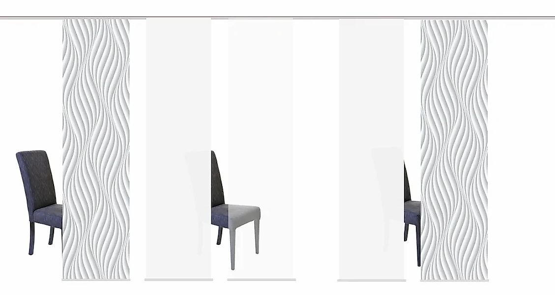 HOME WOHNIDEEN Schiebegardine "WAVES" Klettband 5 tlg. HxB: 245x60, inkl. B günstig online kaufen