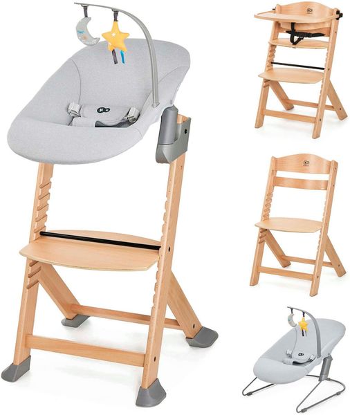 Kinderkraft Kombihochstuhl "Set: Kinderstuhl ENOCK + Babywippe CALMEE GREY" günstig online kaufen