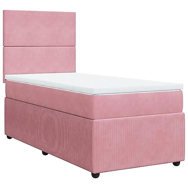 vidaXL Boxspringbett mit Matratze Rosa 90x200 cm Samt 3292237 günstig online kaufen