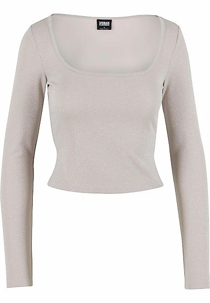 URBAN CLASSICS T-Shirt "Urban Classics Ladies Glitter Square Neck Longsleev günstig online kaufen