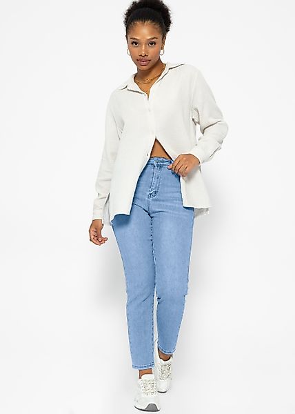 SASSYCLASSY Langarmbluse Klassische Musselin Bluse Damen günstig online kaufen