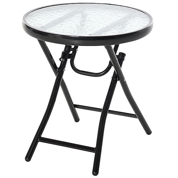 Outsunny Gartentisch rund klappbar Metall (Beistelltisch, günstig online kaufen
