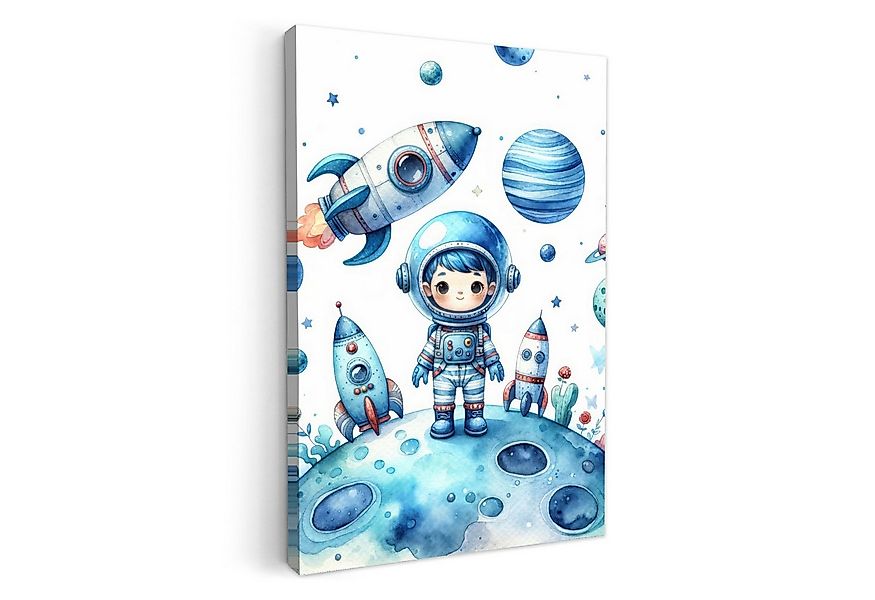 OneMillionCanvasses® Leinwandbild Weltraum - Blau - Astronaut - Rakete - Pl günstig online kaufen