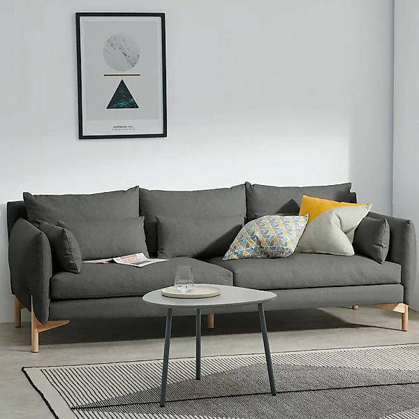 Amber 3-Sitzer Sofa, Grau und Eiche - MADE.com günstig online kaufen