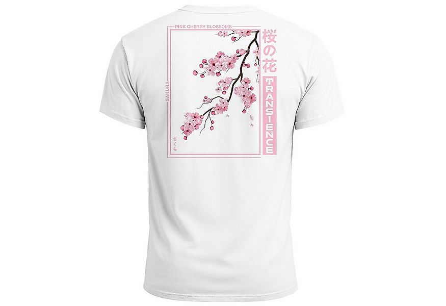 Neverless Print-Shirt Backprint TShirt Herren Japan Asien Kirschblüte Sakur günstig online kaufen