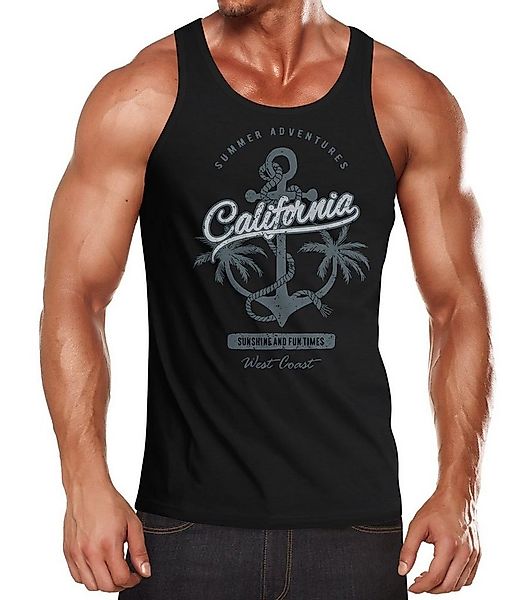 Tanktop Herren Tank-Top Anker Palmen Anchor Palms Muskelshirt Muscle Shirt günstig online kaufen