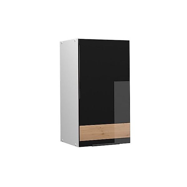 Vicco Badschrank Fame-Line Schwarz-Eiche Hochglanz/Weiß 40 x 72 cm günstig online kaufen