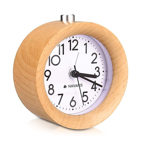 Navaris Wecker Analog Holz Wecker mit günstig online kaufen