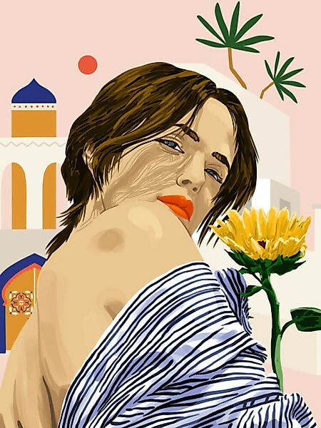 Poster / Leinwandbild - I Travel, I Become Morocco Architecture Illustratio günstig online kaufen