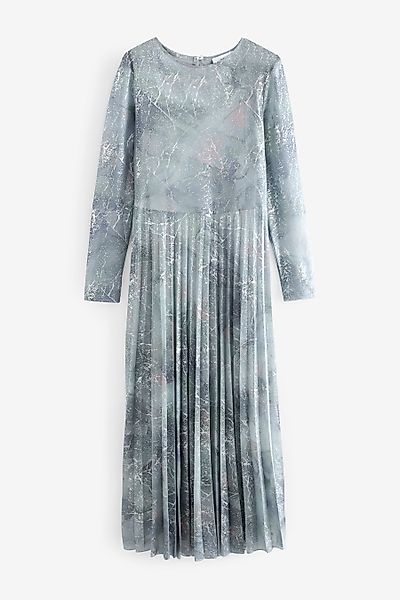 Next Midikleid Langärmeliges, plissiertes Midikleid mit günstig online kaufen