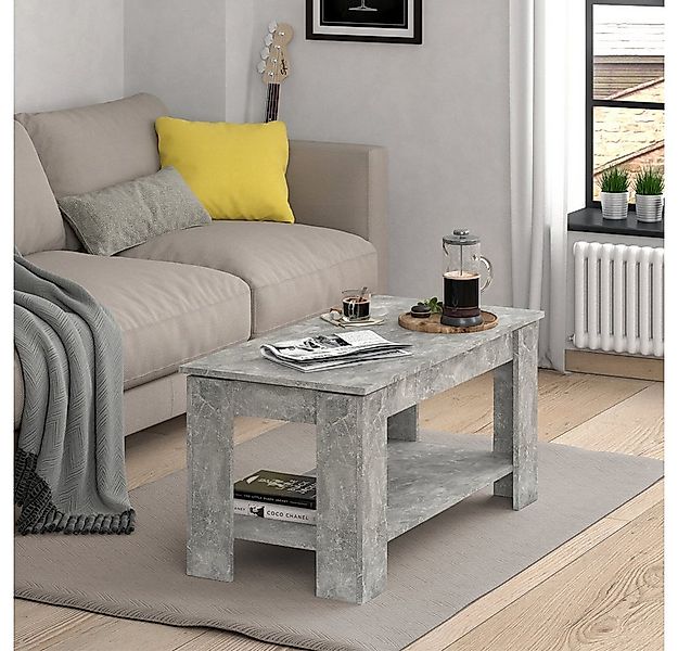 Vicco Couchtisch Lorenz, Beton, 100 x 50 cm mit Liftfunktion (1-St), Kippba günstig online kaufen