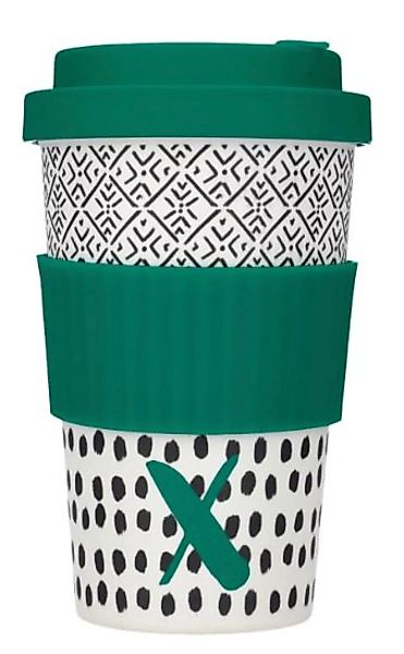 Kaffeebecher Alfabet X 410 Ml Bambus Weiß/grün/schwarz günstig online kaufen