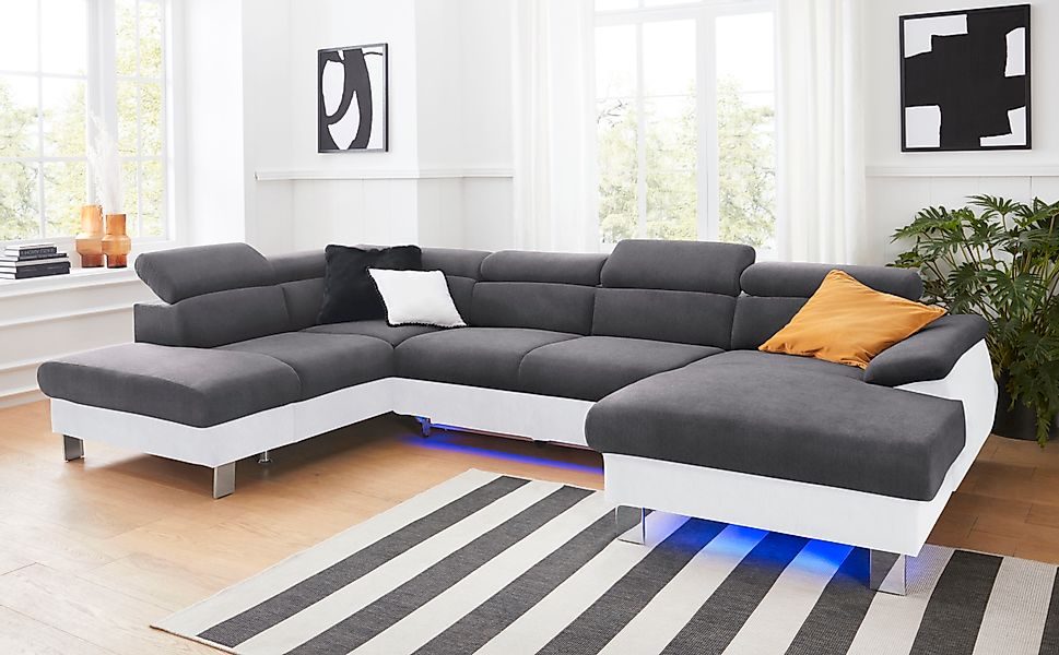 COTTA Wohnlandschaft »Komaris U-Form, B: 320 cm« mit Kopfteilverstellung, o günstig online kaufen