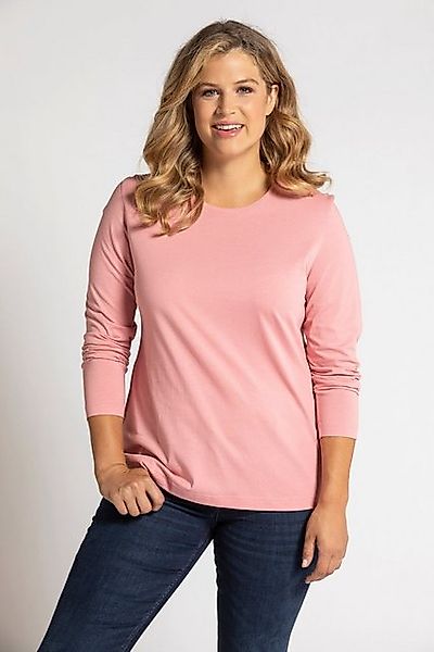 Ulla Popken Rundhalsshirt Shirt Slim Rundhalsausschnitt Langarm günstig online kaufen