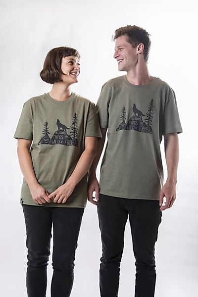 Unisex T- Shirt "Elfrei" In Mid Heather Khaki günstig online kaufen