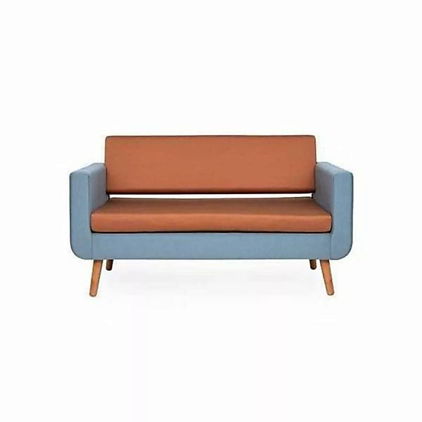 JVmoebel 2-Sitzer Grau-Oranges Sofa Luxus 2-Sitzer Designer Couch Wohnzimme günstig online kaufen