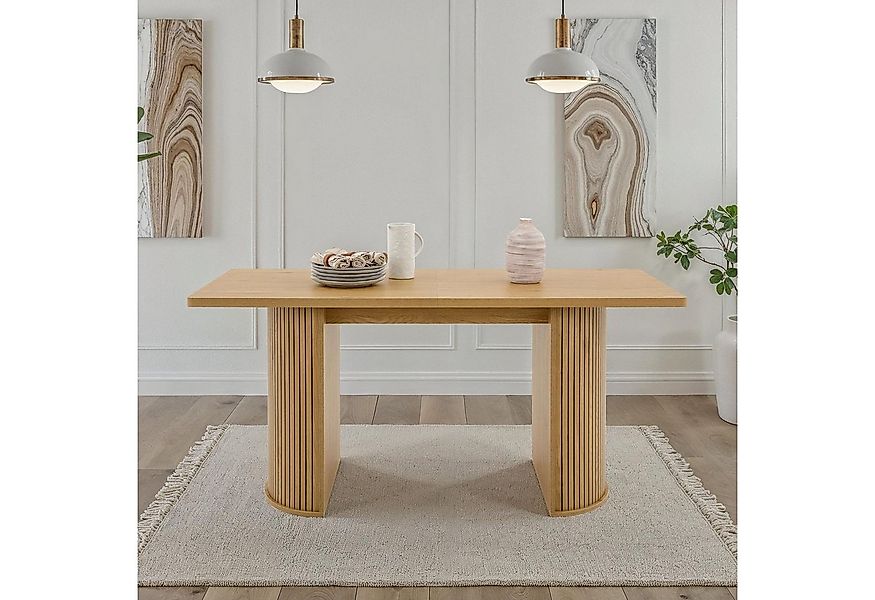 IDIMEX Esstisch GUARDA, Esszimmertisch 160x75cm mit Designfuß in Lamellenop günstig online kaufen