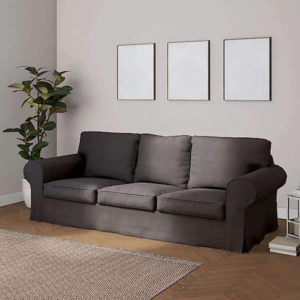 Bezug für Ektorp 3-Sitzer Schlafsofa, ALTES Modell, dunkelgrau, Sofahusse E günstig online kaufen