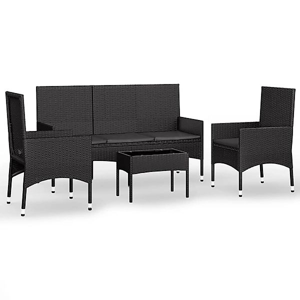 vidaXL Gartenlounge-Set 4-tlg. Garten-Lounge-Set mit Kissen günstig online kaufen