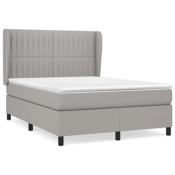 vidaXL Boxspringbett mit Matratze Hellgrau 140x200 cm Stoff1397056 günstig online kaufen