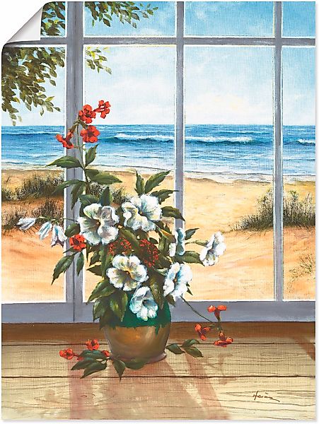 Artland Wandbild "Meerblick" Fensterblick 1 Stk. tlg. als Leinwandbild, Pos günstig online kaufen