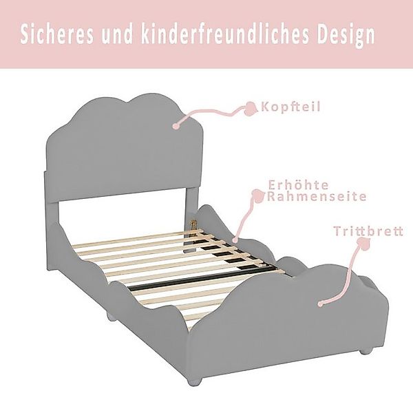 STILVORA Bett 90x200 Polsterbett mit Matratze,Bettgestell mit Lattenrost,gr günstig online kaufen