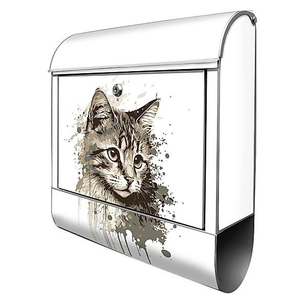 Banjado Design Briefkasten Silber Pulverbeschichtet 39x47x14cm 2 Schlüssel günstig online kaufen