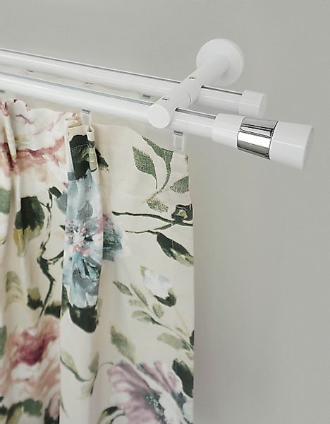 GARESA Gardinenstange "WHITE" Ø 20 mm 2 läufig-läufig Wunschmaßlänge Vorhan günstig online kaufen