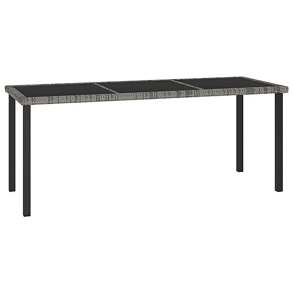 vidaXL Garten-Esstisch Grau 180x70x73 cm Poly Rattan 315119 günstig online kaufen