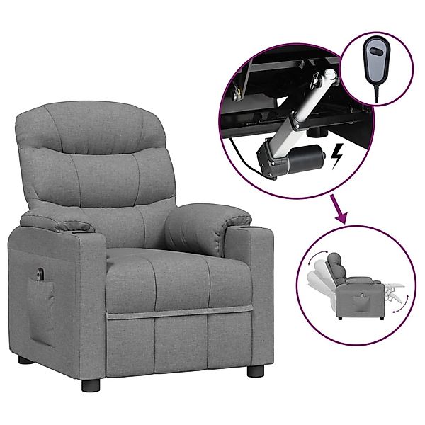 vidaXL Relaxsessel Elektrisch Hellgrau Stoff 3143491 günstig online kaufen