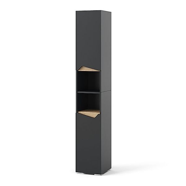 Vicco Badschrank Marelle Anthrazit/Anthrazit 30 x 180 cm mit Türen und Offe günstig online kaufen