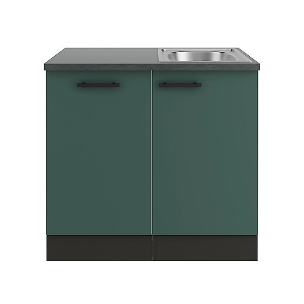 OPTIFIT Verona405 Küchen-Spülenschrank-Set Steingrün günstig online kaufen