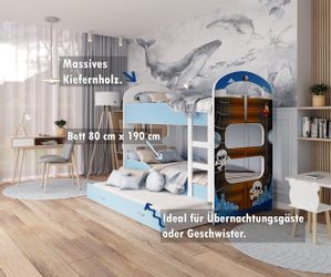 AJKmeble Hochbett 80x160cm und 80x190cm in günstig online kaufen