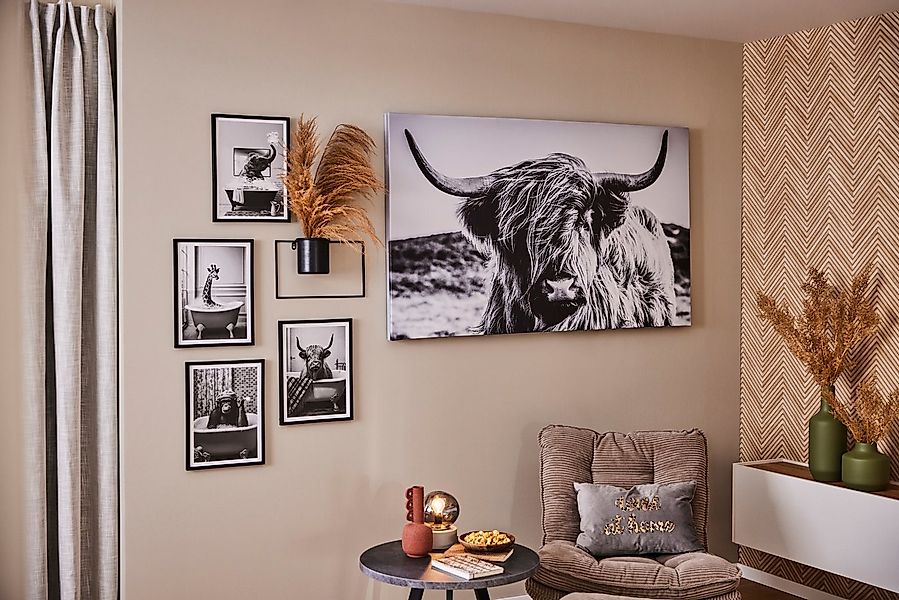 Creativ home Bild mit Rahmen Leinwandbild Elefant in Badewanne, (1 St), mit günstig online kaufen