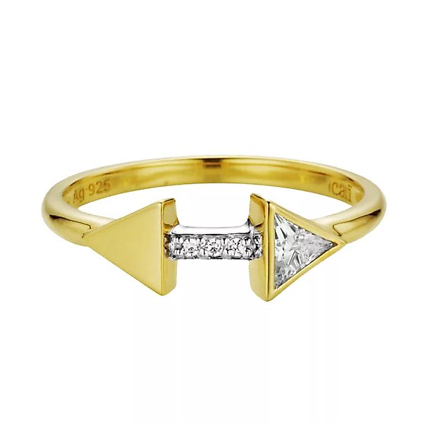 CAÏ Fingerring "925/- Silber vergoldet Zirkonia Pfeile" günstig online kaufen