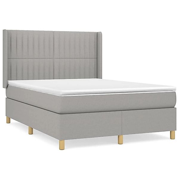 vidaXL Boxspringbett mit Matratze Hellgrau 140x200 cm Stoff1378207 günstig online kaufen