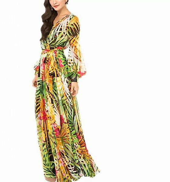 RUZU UG Dirndl Bedrucktes langes Damenkleid für Frühling und Sommer (1-tlg) günstig online kaufen