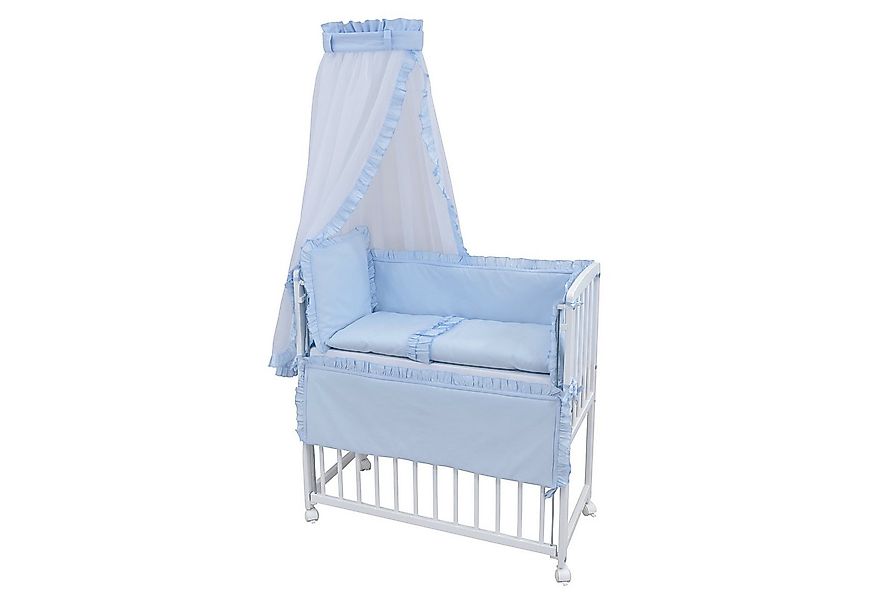 Baby-Delux Beistellbett Babybett Royal Blau Rüsche, Stillbett 90x40 weiß hö günstig online kaufen