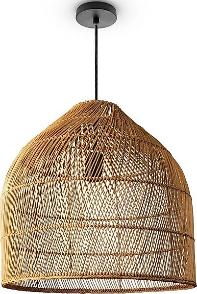 Paco Home Pendelleuchte LINNU, ohne Leuchtmittel, Korblampe Rattan Pendelle günstig online kaufen