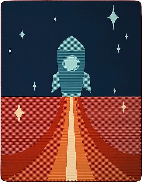 Biederlack Babydecke "Babydecke Little Rocket," 75 x 100, mit Zierstich günstig online kaufen