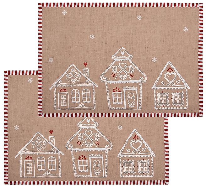 Clayre & Eef Platzset Gingerbread Bliss, (2-St., 2-teilig), Tischsets Platz günstig online kaufen