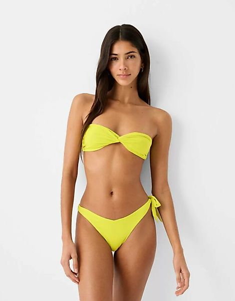 Bershka Bikinioberteil Mit Knoten Damen L Limone günstig online kaufen