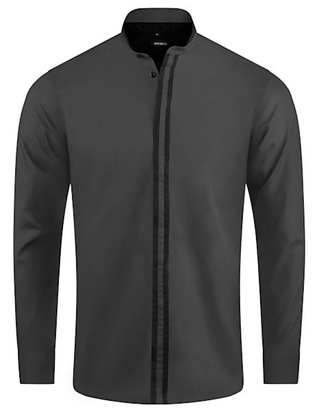 Huber Hemden Langarmhemd HU-0084 Hoher Stehkragen Verdeckte Leiste Kontrast günstig online kaufen