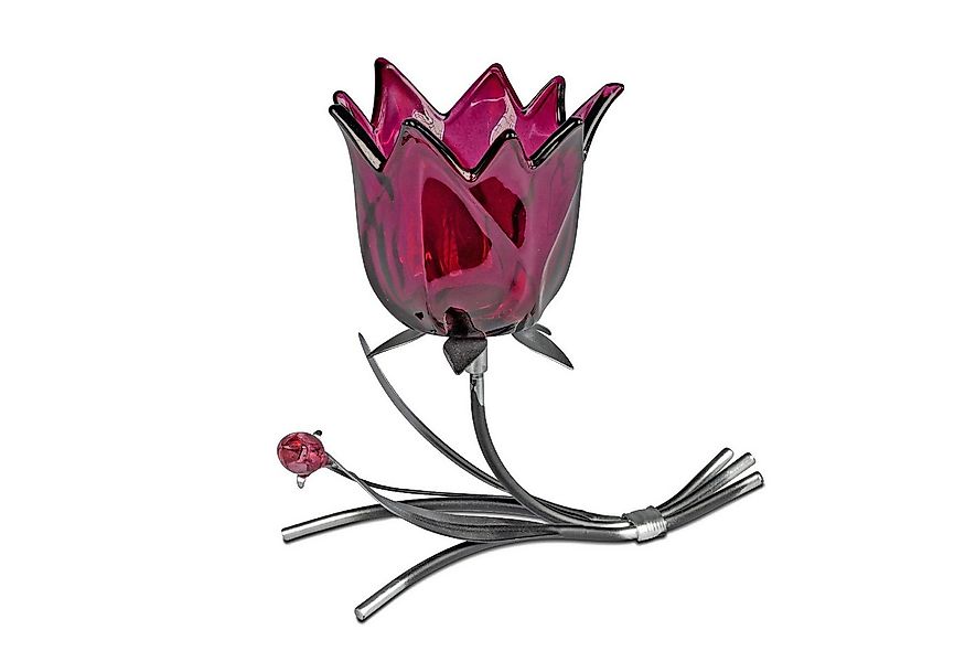 formano Teelichthalter Blüten, Höhe: 16.5cm, Farbe: Lila, Motiv: Blüte günstig online kaufen