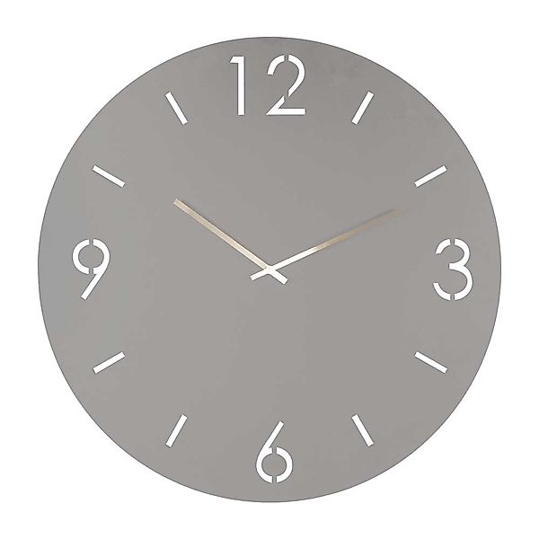 Metall Uhr Wanduhr im Skandi Design in Taupe günstig online kaufen