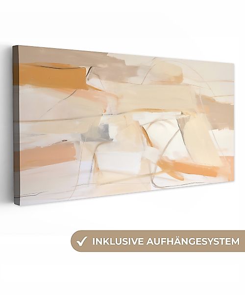 OneMillionCanvasses® Leinwandbild Panorama Abstrakt - Beige günstig online kaufen