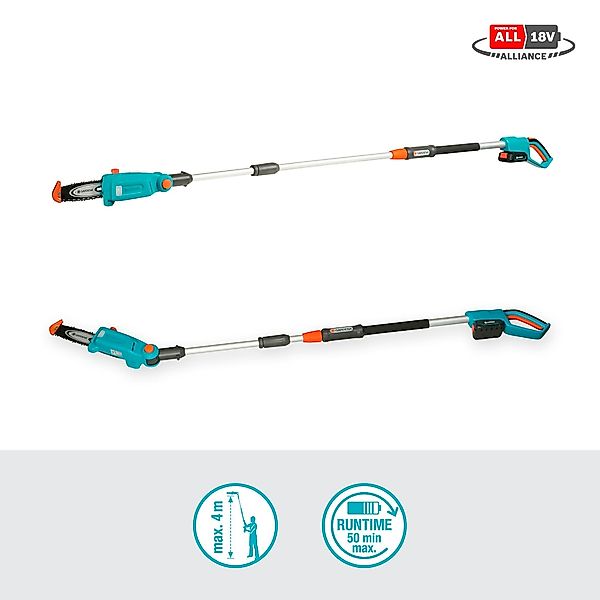 GARDENA Akku-Hochentaster TCS 20/18 V P4A Ready-To-Use-Set, bis 4 m Arbeits günstig online kaufen