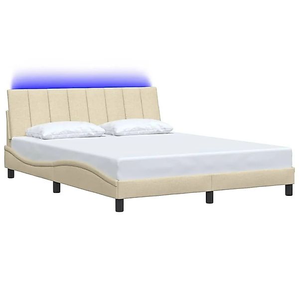 vidaXL Bettgestell Ohne Matratze Creme 160x200 cm Stoff 3310473 günstig online kaufen