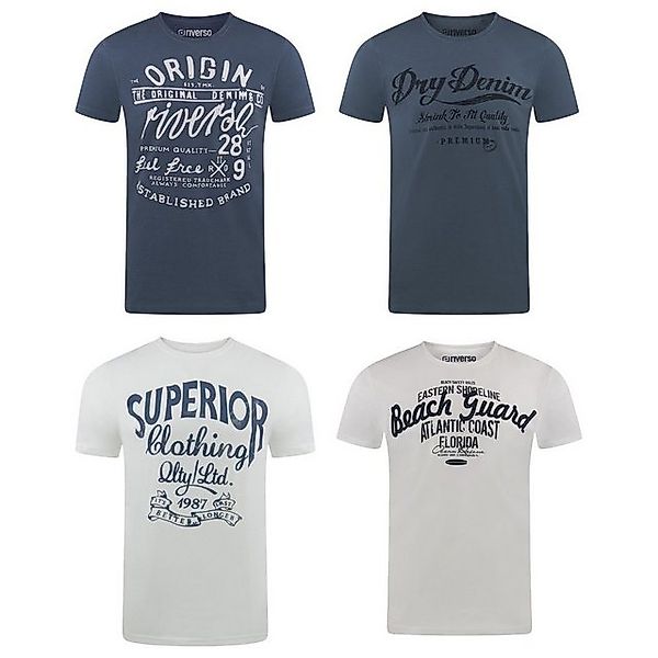 riverso T-Shirt Herren Printshirt RIVLeon Regular Fit (4-tlg) Kurzarm Tee S günstig online kaufen